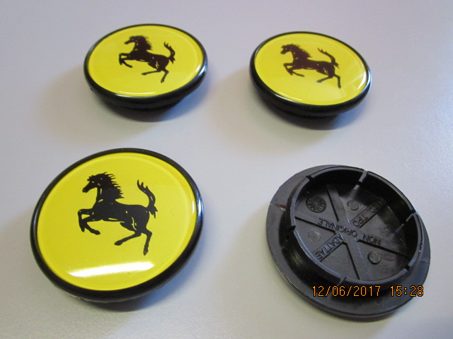 Ferrari Wheel Center Caps in Yellow