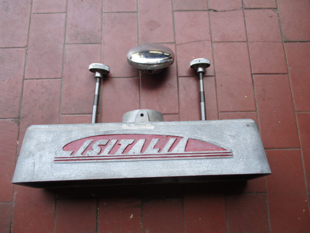 Cisitalia valve cover and an aluminum valve cover for the Fiat 508 (1100S).